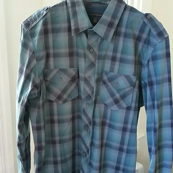 Men's Banana Republic size Medium blue plaid