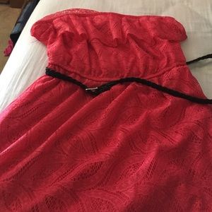 Pink strapless dress