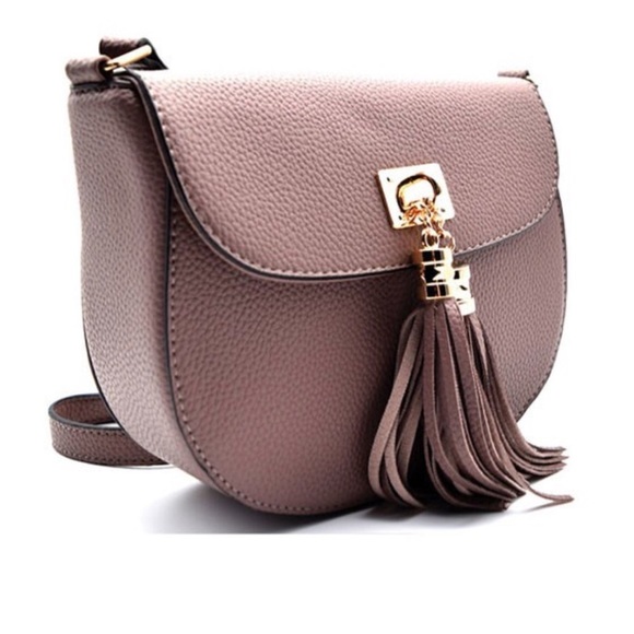 Last One Pebble Leather Crossbody Tassel Handbag - Picture 2 of 4
