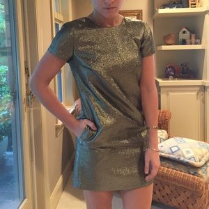 Madewell Gold Sparkly Dress