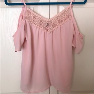 Cold shoulder pink tank top