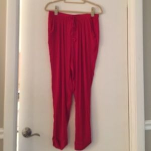 Zara red silk pants