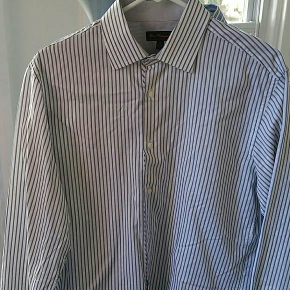 Ben Sherman Slim 15 34/35 gray stipe dress shirt