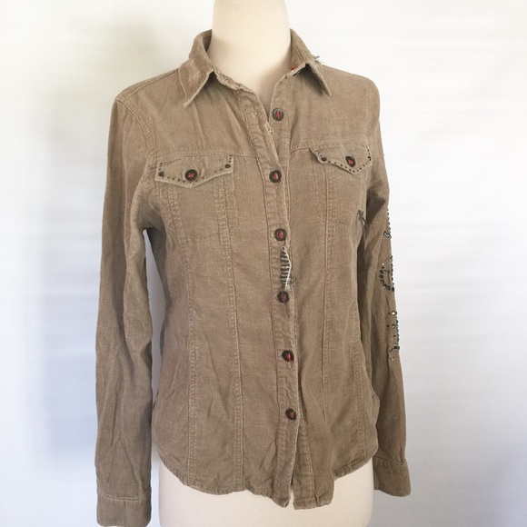 Miss Me Tops - MISS ME CORDUROY SHIRT