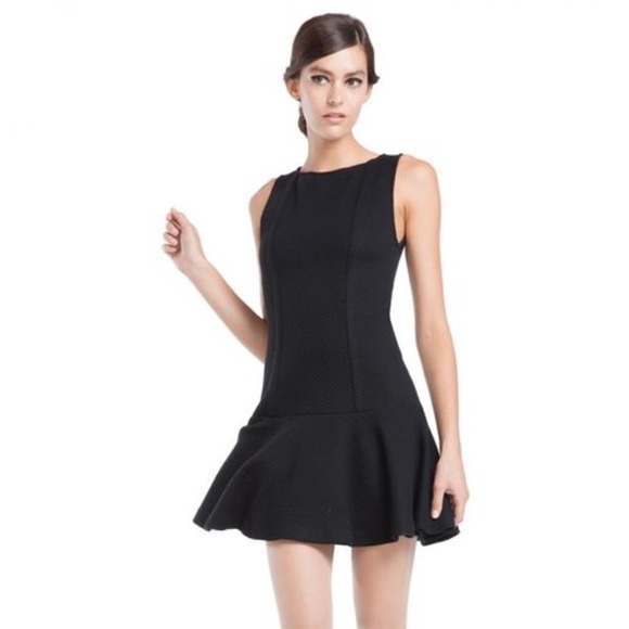 Alice olivia black drop waist dress