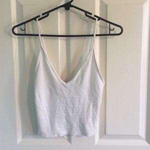 Brandy Melvin white crop top