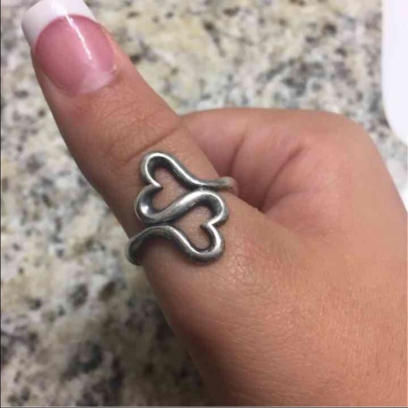 James Avery double heart ring