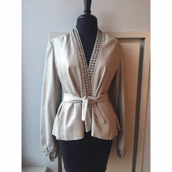 SOLD: Leather Studded and Belted Jacket