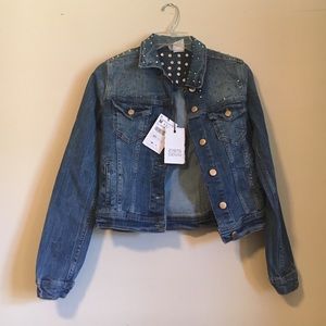 ZARA studded jean jacket, size M
