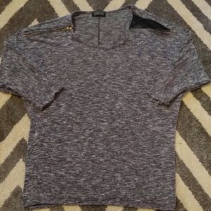 Papermoon top with zip shoulder and lace detail