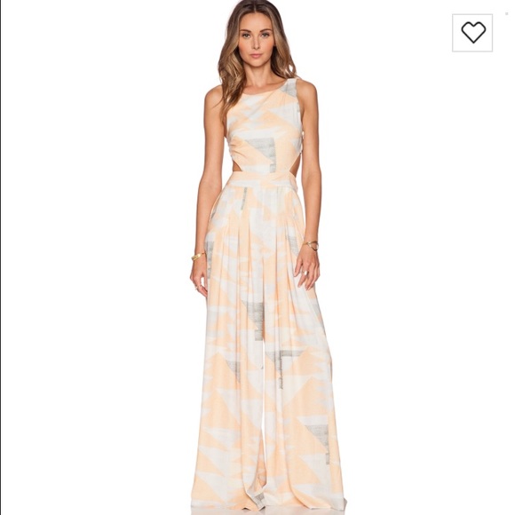 Mara Hoffman Cut Out Jumpsuit Peach Loom Size 4