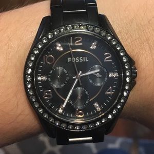 Black Fossil Watch - Women's