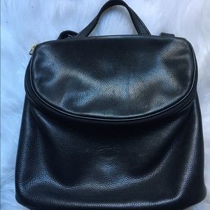 Longchamp black leather backpack