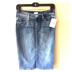 New! MOTHER The Peg Denim pencil skirt