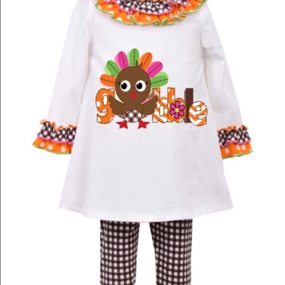 Bonnie Baby Girls Thanksgiving Turkey Outfit