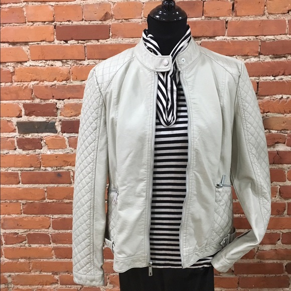 Calvin Klein cream biker jacket