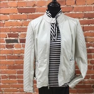 Calvin Klein cream biker jacket