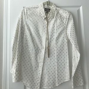J.crew Gold polka dot shirt