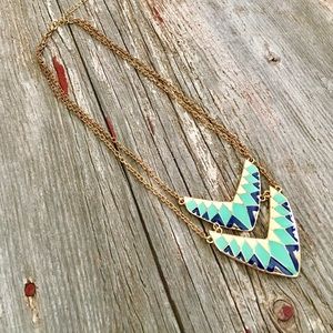 Aztec print necklace