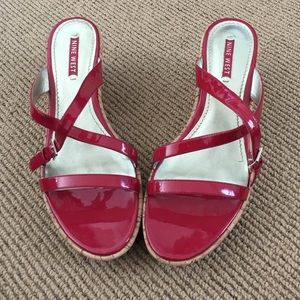 Nine West - Red Strappy Wedge