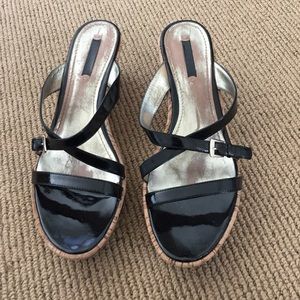 Nine West - Black Strappy Wedge