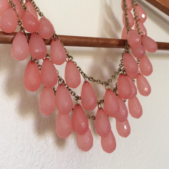 Pink 3 stand necklace