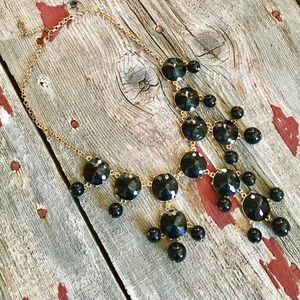 Black bubble statement necklace