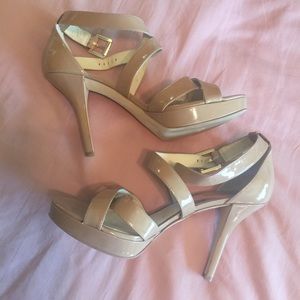Michael Kors nude strappy platform sandal.