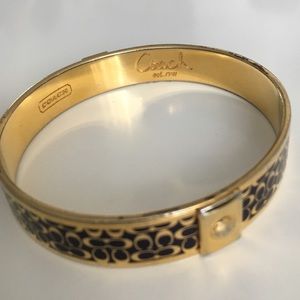 Coach bangle, gold and purple