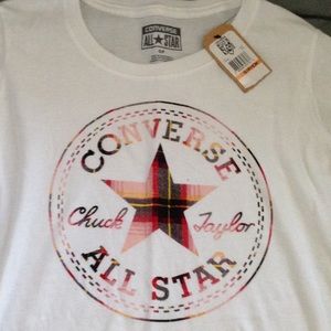 Pretty pink plaid Converse All-Star Tee Size S