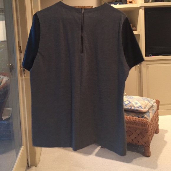 J. Crew Leather sleeve tshirt - Picture 2 of 3