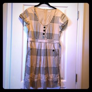 Cream and black cocktail dress