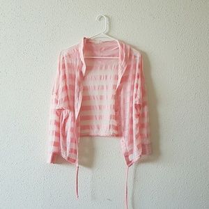 Pink striped jacket