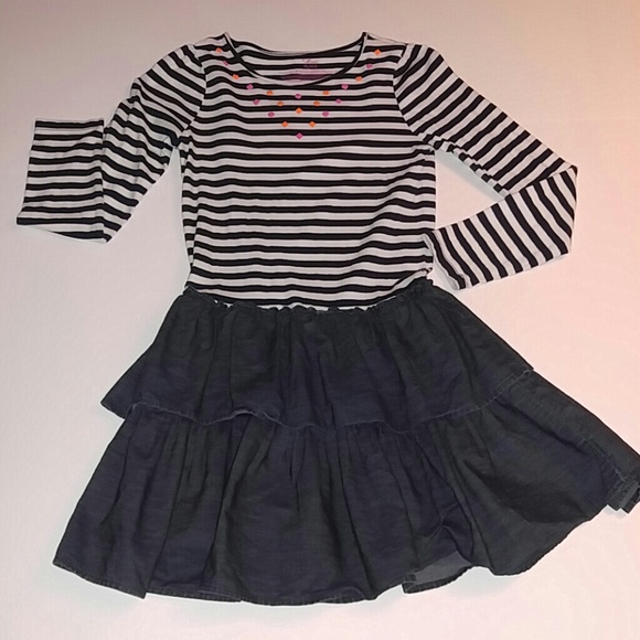 Gently used striped and ruffle dress