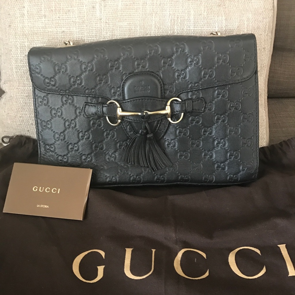 🚫🚫SOLD🚫🚫Gucci Emily Guccissima black handbag - Picture 1 of 5