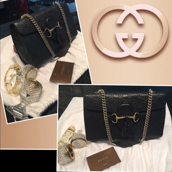🚫🚫SOLD🚫🚫Gucci Emily Guccissima black handbag - Picture 2 of 5