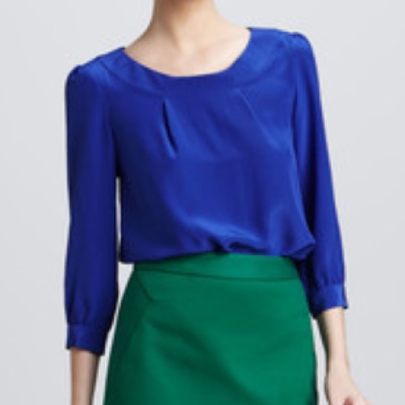 Kate spade royal blue silk blouse