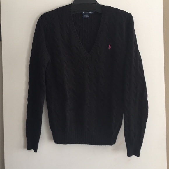 Ralph Lauren black cable knit sweater