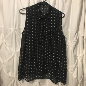 Cross button up blouse