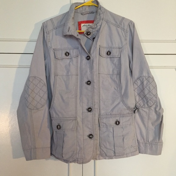 Womens Eddie Bauer gray Field Jacket XL canvas