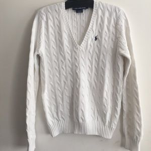 Ralph Lauren white cable knit sweater