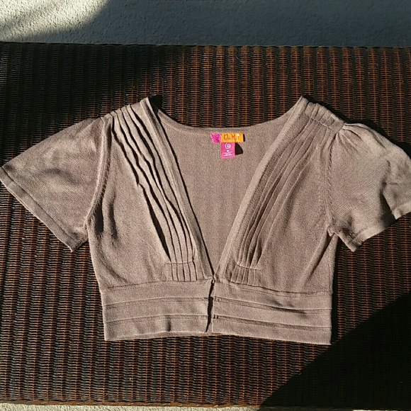 Pleated taupe shrug