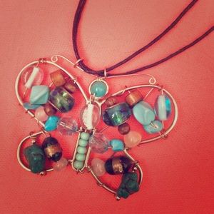 Beaded butterfly necklace