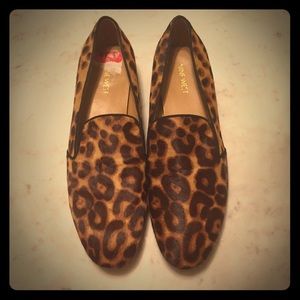 Nine West Clowd leopard print pony hair loafers