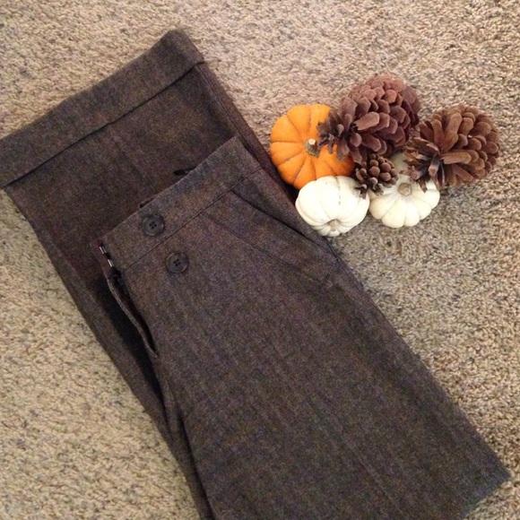 Topshop Tweed Wide Leg Trousers