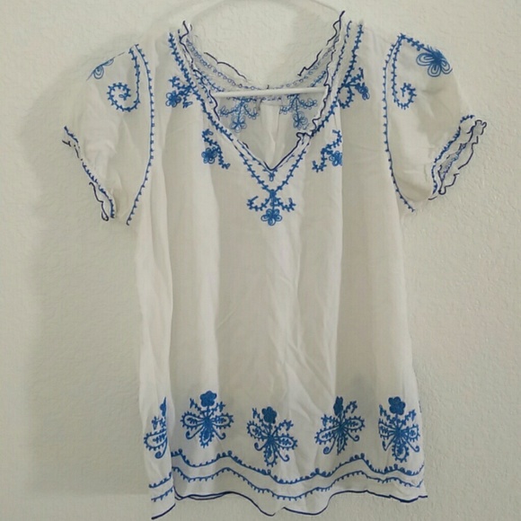 Embroidered Boho Top