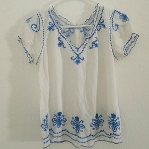 Embroidered Boho Top
