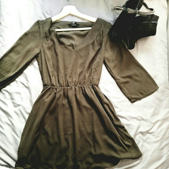 Olive shirt dress |Forever 21🖤