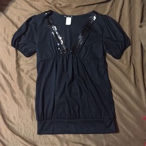 Black Sequined Top
