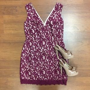 Venus Burgundy / Wine Lace Dress 12